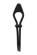 Черное вибролассо на пенис Adjustable Cockring с утяжкой - фото, цены