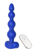 Синяя анальная виброелочка с пультом ду Remote Anal Bead - 18 см. - фото, цены