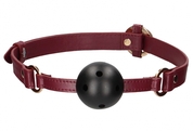 Кляп-шар на бордовых ремешках Breathable Ball Gag - фото, цены