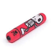 Красная вибропуля с забавным принтом Mini Bullet Vibrator Jolly Roger - фото, цены