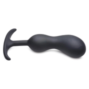 Черный массажер простаты с утяжелителями Premium Silicone Weighted Prostate Plug Large - 18,8 см. - фото, цены