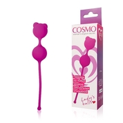 Ярко-розовые вагинальные шарики с ушками Cosmo - фото, цены