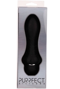 Чёрный вибромассажер для анальной стимуляции Purrfect Silicone Anal Vibrator Black - 12,7 см. - фото, цены