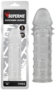 Прозрачная реалистичная насадка на пенис Extra Texture Sleeve - 16,2 см. - фото, цены