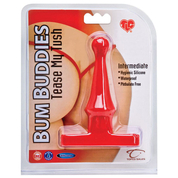 Красная анальная пробка Bum Buddies Tease My Tush, Intermediate Silicone Anal Plug - 12 см. - фото, цены