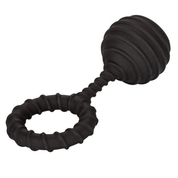 Черное эрекционное кольцо с утяжелителем Weighted Ring Large - фото, цены