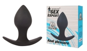 Чёрная анальная пробка с широким основанием Sex Expert - 8 см. - фото, цены