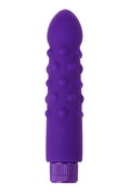 Фиолетовый вибратор с шишечками - 17 см. - фото, цены