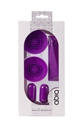 Фиолетовые вибростимуляторы с щёточками для стимуляции клитора и сосков - фото, цены