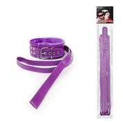 Фиолетовый ошейник на поводке с ручкой-петлей - фото, цены