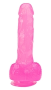 Розовый реалистичный фаллоимитатор - 18 см. - фото, цены