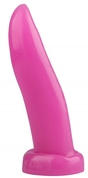 Розовая изогнутая анальная втулка-язык - 21 см. - фото, цены