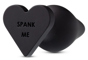 Черная анальная пробка с основанием-сердечком Spank Me Butt Plug - 8,5 см. - фото, цены