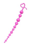 Розовая силиконовая анальная цепочка Long Sweety - 34 см. - фото, цены