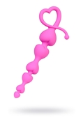 Розовая анальная цепочка из силикона - 18 см. - фото, цены