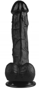 Черный реалистичный фаллоимитатор на присоске - 24 см. - фото, цены