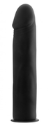 Чёрный страпон Deluxe Silicone Strap On 8 Inch - 20 см. - фото, цены