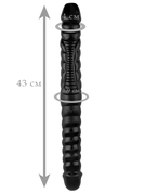 Черный двухсторонний спиралевидный фаллоимитатор - 43 см. - фото, цены
