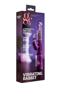 Фиолетовый вибратор Vibrating Rabbit с клиторальным отростком - 22 см. - фото, цены