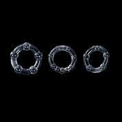 Набор из 3 прозрачных рельефных эрекционных колец - фото, цены