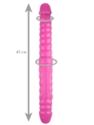 Розовый двухсторонний спиралевидный фаллоимитатор - 43 см. - фото, цены