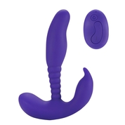 Фиолетовый стимулятор простаты Remote Control Anal Pleasure Vibrating Prostate Stimulator - 13,5 см. - фото, цены