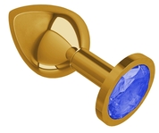 Золотистая средняя пробка с синим кристаллом - 8,5 см. - фото, цены