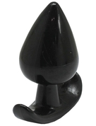 Черная коническая анальная пробка с ограничителем - 8,5 см. - фото, цены