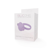 Фиолетовое эрекционное виброкольцо с сердечком Heart Beat Cockring Silicone - фото, цены