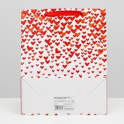 Ламинированный пакет с сердечками - 26 x 32 x 12 см. - фото, цены