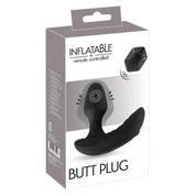 Черный вибростимулятор простаты Butt Plug с функцией расширения - 10,7 см. - фото, цены