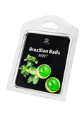 Набор из 2 шариков с массажным маслом Brazilian Balls с ароматом мяты - фото, цены