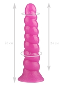 Розовая винтообразная анальная втулка - 26 см. - фото, цены