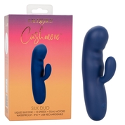 Синий вибромассажер-кролик Cashmere Silk Duo - 16,5 см. - фото, цены