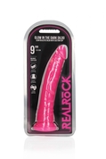 Розовый люминесцентный фаллоимитатор на присоске - 25 см. - фото, цены