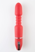 Красный анальный вибромассажёр с широкой головкой - 27 см. - фото, цены