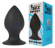 Чёрная анальная втулка Sex Expert - 8 см. - фото, цены