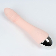 Нежно-розовый вибратор для стимуляции точки G - 22 см. - фото, цены