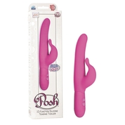 Розовый водонепроницаемый силиконовый вибратор Posh 10-Function Silicone Teasing Tickler - 20 см. - фото, цены