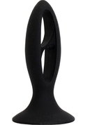 Чёрный анальный массажёр из силикона - 12 см. - фото, цены