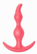 Розовая анальная пробка Bent Anal Plug Black - 13 см. - фото, цены