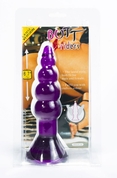 Фиолетовая анальная пробка-елочка с присоской - 17 см. - фото, цены