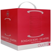 Красная веревка для связывания Bondage Rope - 100 м. - фото, цены