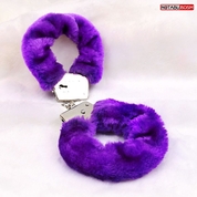 Металлические наручники с мягкой фиолетовой опушкой - фото, цены