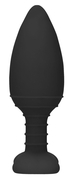 Черная анальная пробка Glow с вибрацией и подогревом - 12 см. - фото, цены