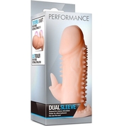 Телесная насадка на пенис Performance Dual Sleeve - 12 см. - фото, цены