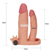 Телесная насадка-удлинитель на пенис с анальным стимулятором и вибропулей - фото, цены