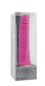 Розовый вибратор-реалистик с венками Purrfect Silicone Classic 7.1inch Pink - 18 см. - фото, цены