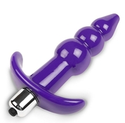 Фиолетовая анатомическая анальная вибропробка - 10,2 см. - фото, цены