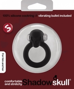 Чёрное виброкольцо Shadow Skull Cockring с черепом - фото, цены